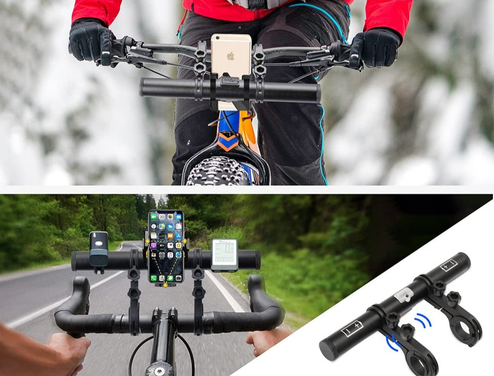 Extension de guidon vélo avec batterie Intégrée