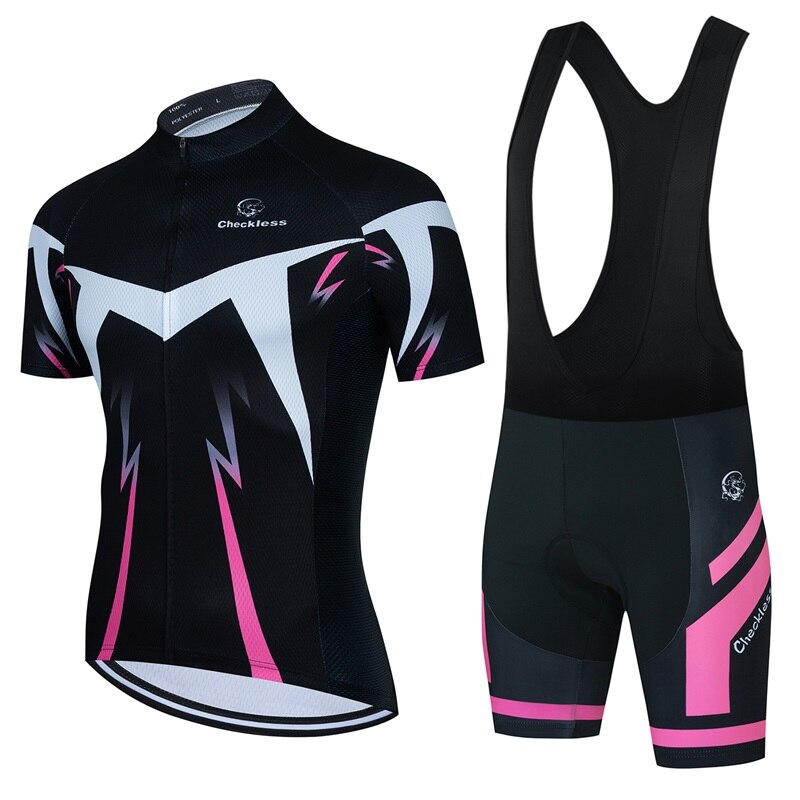 ensemble maillot + cuissard homme rose